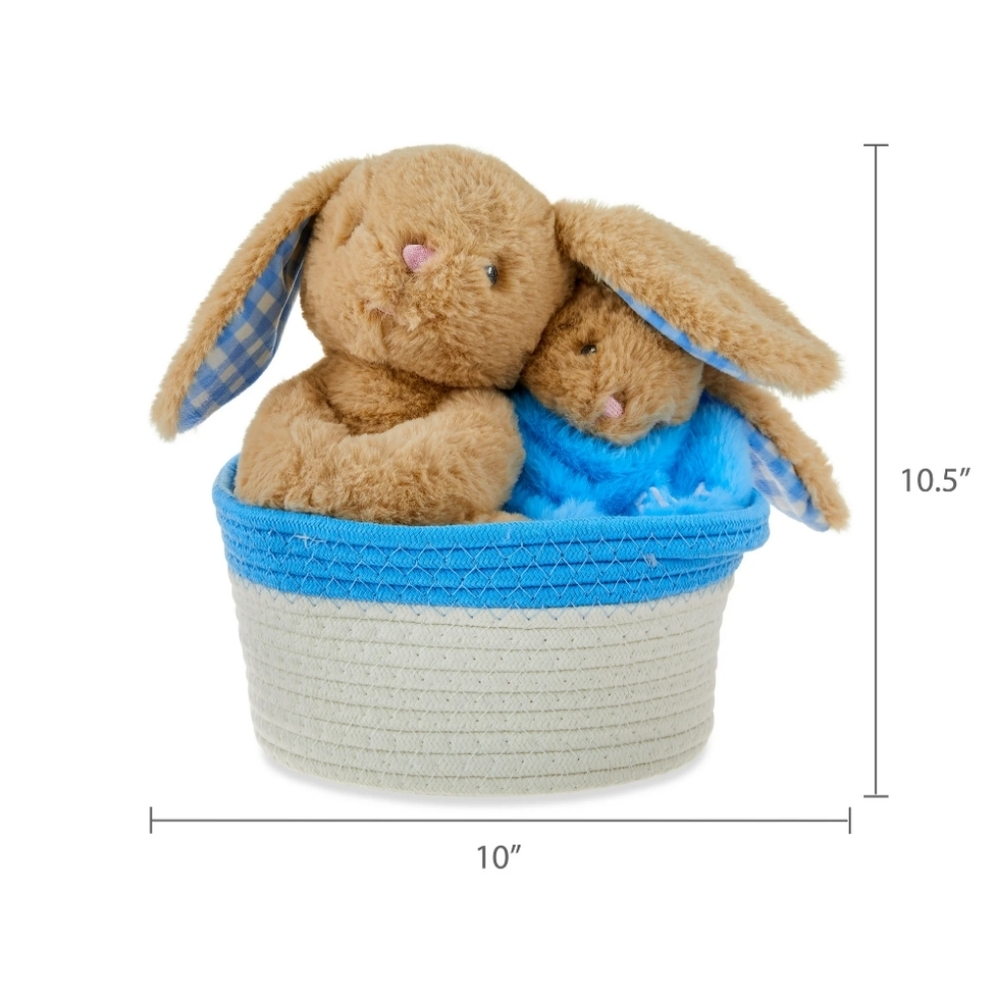 Easter Blue Bunny and Blanket Basket Set, 10.5 in x 10 in, Way To Celebrate NWT